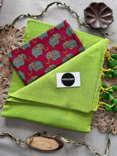 Perrot Handloom Cotton Saree With Elephant Print Blouse